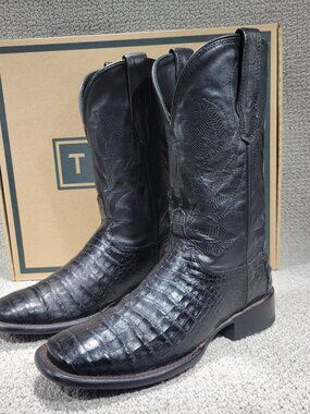 Tecovas The William Men's US Size 8D Midnight Caiman Cowboy Pull-on Boots